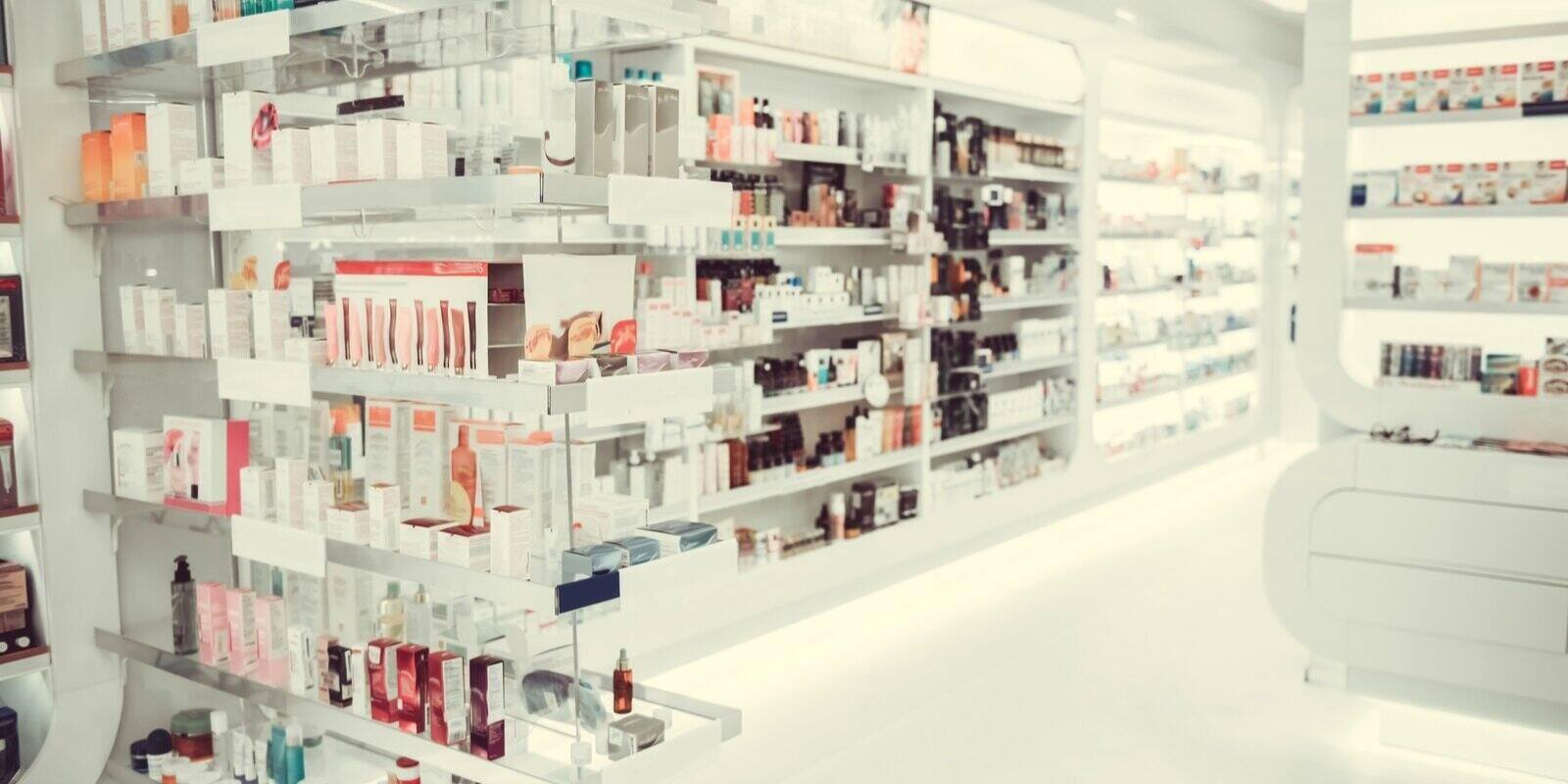 a cosmetics shop with many products